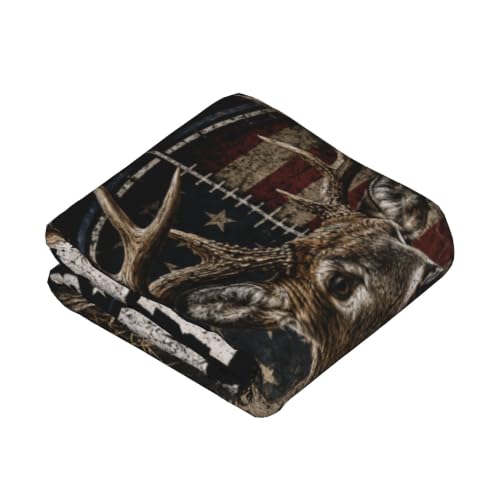 American Deer Hunting Throw Blanket Gift 50"x60" - color: American Deer Hunting, size: 50''x60''