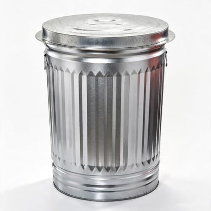 31-Gallon Steel Trash Can, Outdoor/Indoor Garbage Bin with Lid