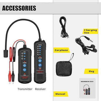 Advanced Circuit Tracer Underground Wire Break Locator Wire Tracer Electrical in Wall Underground Short Open Detection, Cable and Network Tester High nan