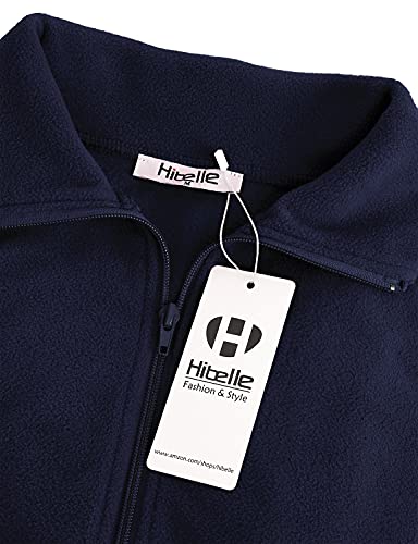 Hibelle Women's Outdoor Full-Zip Thermal Fleece Jacket with Pockets - color: 202-dark Blue, size: Medium