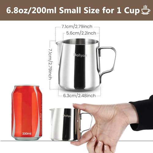 Dailyart Small Milk Frothing Pitcher 6.8oz/200ml Milk Steamer Cup - size: 6.8 Ounces