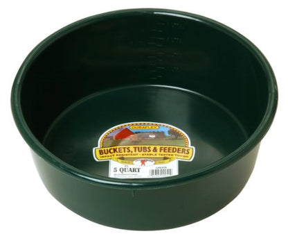 Little Giant® Plastic Utility Pan | Feed Pan | Durable & Versatile Livestock Feeding Bucket | Made in USA | 5 Quart | Green - color: Green, size: 5 Quart