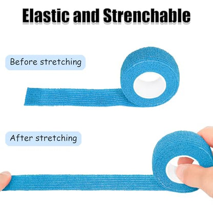 6 Pack Light Blue Self Adhesive Bandage Wrap 1 Inches x 5 Yards - color: Light Blue, size: 1 Inch