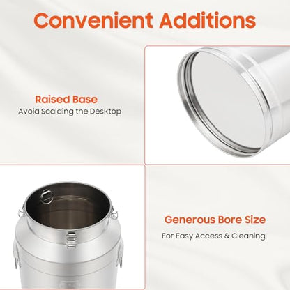 DYNAMI 20Gal 304 Stainless Steel Milk Can with Sealed Lid and Handles,Anti-Leak Liquid Storage Barrel,Food Grade Container for Milk, Liquid,Solid Storage and Transport,Large Opening for Easy Cleaning - size: 20Gal