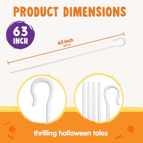 Spooktacular Creations White Shepherd Staff, Bo Peep Cane Shepherds Hook Prop Shepherdess Costume Accessories for Men Women Halloween Party