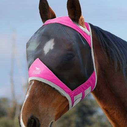 Harrison Howard CareMaster Pro Luminous Fly Mask Large Eye Space Standard Flamingo M Cob - color: Flamingo, size: Cob (Medium)