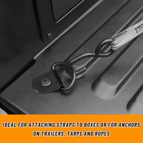 10 PCS D-Ring Tie Down Anchors, Small Metal Cargo Surface Mount Lashing Rings, Heavy Duty Anchor Points Load-Bearing Brackets for Van Truck Trailer Boat Cargo Securing (Silver) - color: Silver