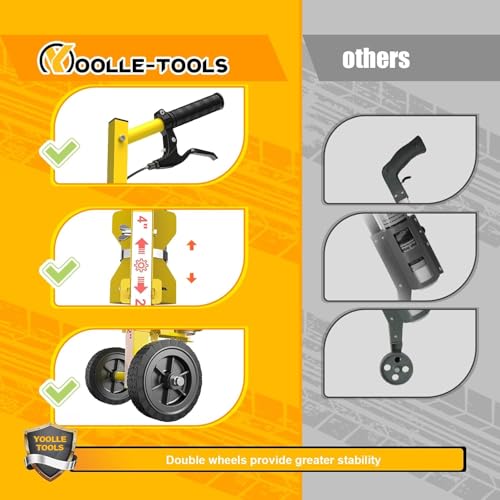 Striping Line Painting Wand, Industrial Two-Wheel Striping Spray Paint Wand for Line Paint Stripe Ground, Compatible with Inverted Striping Paint, Yellow(T-Tip Nozzle)