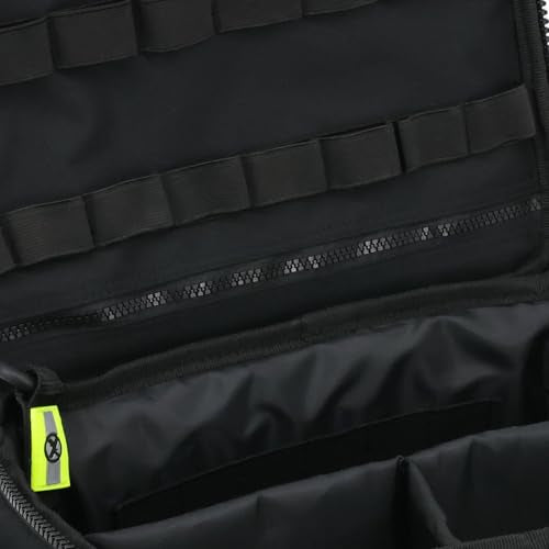 Lightning X Medium First Responder EMT Bag | LXMB25 | w/Reflective, Shoulder Strap & Zippered Compartments for First Aid + Trauma Supplies - Black - color: Black