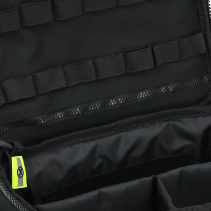 Lightning X Medium First Responder EMT Bag | LXMB25 | w/Reflective, Shoulder Strap & Zippered Compartments for First Aid + Trauma Supplies - Black - color: Black