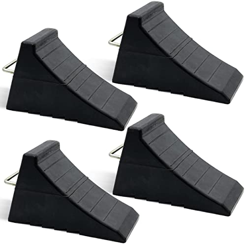 AFA Tooling 8T Heavy-Duty Wheel Chocks, 4 Pack, Two Pairs & Steel Handles - color: 4 Pack Extra Large