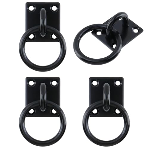 4Pcs 6mm 304 Stainless Steel Square Pad Horse Tie Rings - size: 6mm