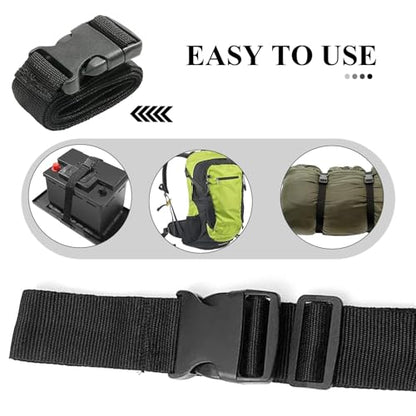 39 Inch Battery Tie Down Strap, Adjustable Nylon Battery Hold Down Strap, Premium Trailer Nylon Straps with Quick Release Buckle, Universal for Car Boat SUV RV (Black)