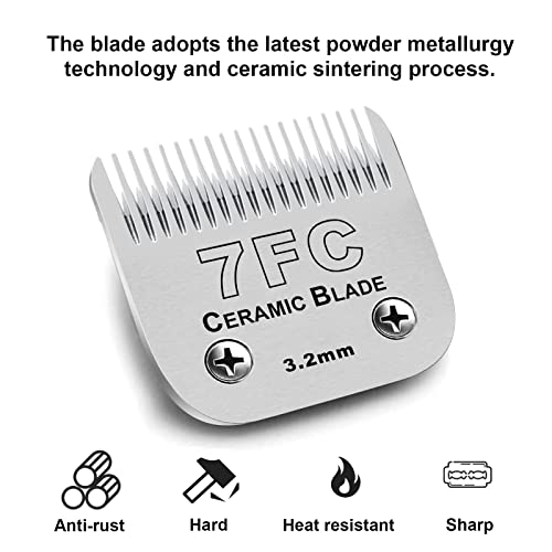 2PC 7FC Blade Dog Grooming Blade Compatible with Andis Dog Clipper - color: 2pc 7fc:1/8''(3.2mm)