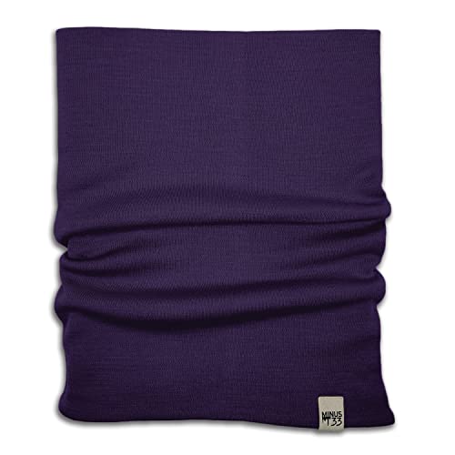 100% Merino Wool - Midweight Neck Gaiter - Skiing Neck Warmer - Winter Face Mask - Multipurpose Headwear - color: Dark Purple