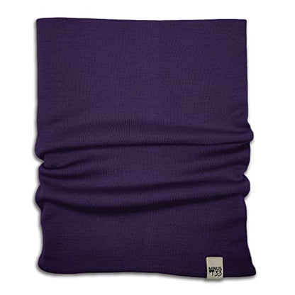 100% Merino Wool - Midweight Neck Gaiter - Skiing Neck Warmer - Winter Face Mask - Multipurpose Headwear - color: Dark Purple