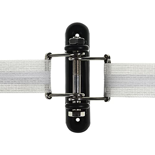 Electric Fence Tape Corner/Ends Insulator with Buckles, 6 Pack | Wood Post Tape Connector, With Screw, For Polytape up to 40mm