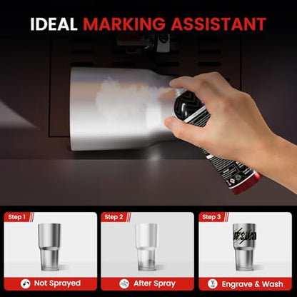 Monport Laser Marking Spray,Metal Laser Marking Fluid for CO2 Laser Engravers,14oz High Contrast Aerosol Black Spray for Laser Engraving Metal,Laser Ink for Aluminum,Stainless Steel, and Brass More...