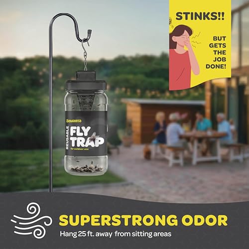 Outdoor Fly Trap Fly Traps with Dissolvable Non-Toxic Bait - Fly Repellent for Outdoor Use Only - Controls Flies for Patios, Barns, Ranches Etc. Hanging Fly Traps with Tie Included - size: 1 Pk