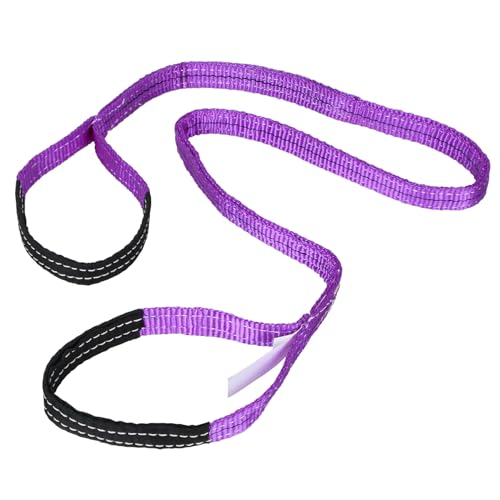 Lift Sling Straps,1" x 6' 2-Ply Heavy Duty Flat Eye Lift Sling | Twist Eye Polyester Lifting Sling Straps Nylon Tree Saver Recovery Strap Web Slings Rigging Moving Tow Hoisting Gear Strap - color: Purple, size: 1" x 6’