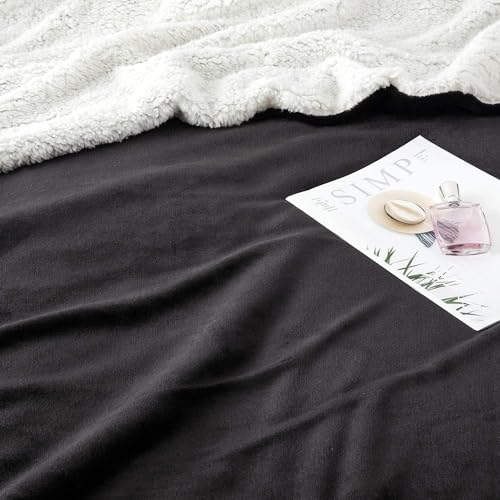 IR Imperial Rooms 2 Pack Queen Sherpa Blankets 90x90 Hotels Black - color: Black, size: Full/Queen (Pack of 2)