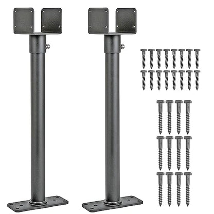 3.6" Saddle Roof Riser 18-1/4" High Heavy Duty Stainless Steel with Black Finish Roof Riser Brackets for Patio Pergola, 2Pack