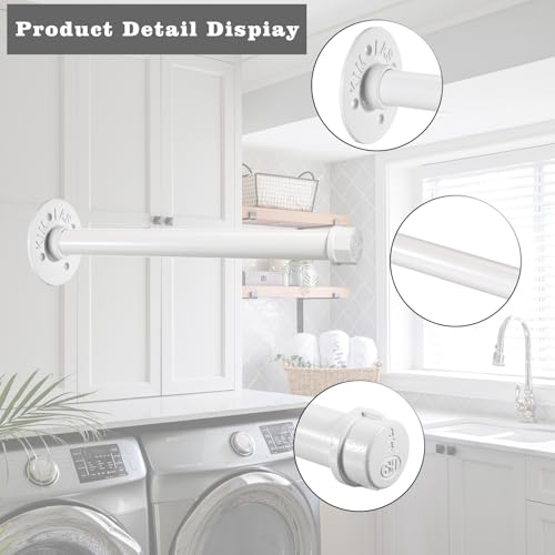 Sumnacon Wall Mounted Clothes Rack for Wardrobe, 2Pcs 12 Inch, White - color: White, size: 12 Inch
