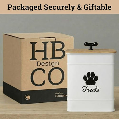 Dog Treat Container Airtight, 6"W x 8"H, Powder Coated, 12 Cup Capacity - color: White