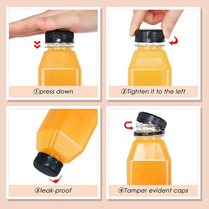 Fhxtcygj 30pcs Juice Container with Lids, 16oz Plastic Bottles with Caps - color: 30pcs 16oz