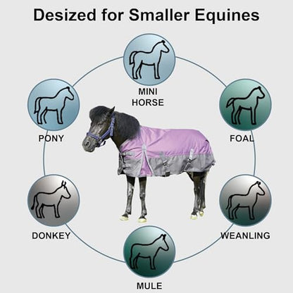 1200D Mini/Pony Horse Blanket, 200g Waterproof Winter Turnout - size: 42"