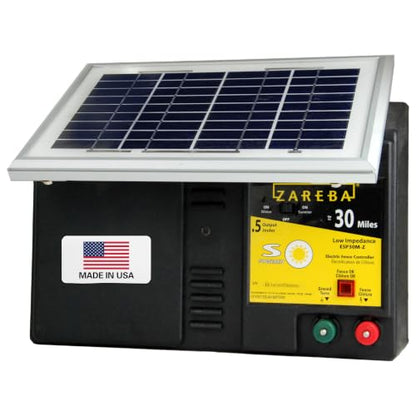 Zareba ESP30M-Z 30-Mile Solar-Powered Low-Impedance Electric Fence Charger