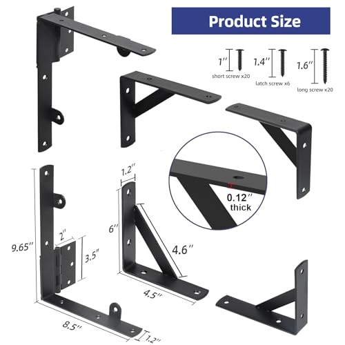 Fence Gate Kit Gate Hardware, 1 Set Anti Sag Gate Kit Heavy Duty No Sag, Anti Twist Gate Frame Corner Brackets Kit Withstand 150 lbs, Gate Hardware Kit for Wood Fence Gate - style: 1 Set