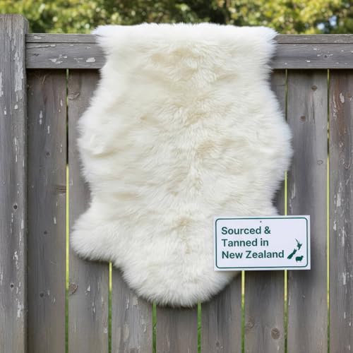 Premium Sheepskin Rug 2X6 Runner for Bedside- Fluffy Throw & Chair Cover - color: Natural (Yellow Undertones), size: 2' x 6' (Natural)
