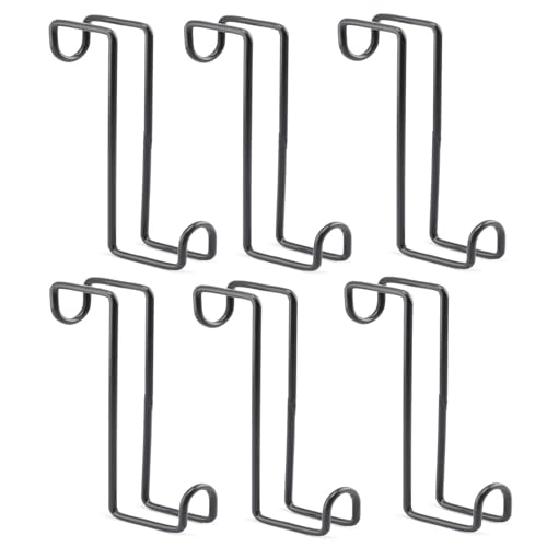 6Pack 8 Inch Tack Hook Heavy Duty Metal Over Rail Tack Hooks Stall Hooks for Hanging Horse Bridles Halters and Buckets