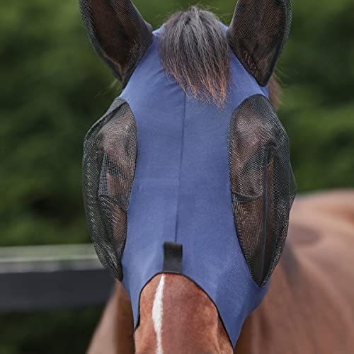 WeatherBeeta Deluxe Stretch Bug Eye Saver with Ears, Hunter/Black, Pony - color: Hunter/Black, size: Pony