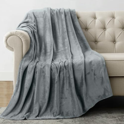 Utopia Bedding Soft Fleece Bed Blanket Throw Size Ash Grey (50x60 Inch) - color: Ash Grey, size: Throw (50x60 Inch)