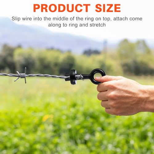 Duraaamo 5 Pcs Fence Tool Set Carbon Steel Fence Stretcher Tool Barbed Wire Pullers 10 Inch Fencing Pliers Cutter Wire Twister for T Post Clips
