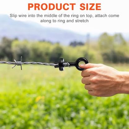 Duraaamo 5 Pcs Fence Tool Set Carbon Steel Fence Stretcher Tool Barbed Wire Pullers 10 Inch Fencing Pliers Cutter Wire Twister for T Post Clips