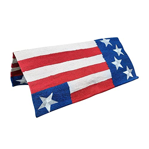 Tahoe Tack Patriotic American Flag Blanket 32" x 32"- Use for Western Horse Saddles, Throw Rug, Mat, Crafts, Decoration, Parades
