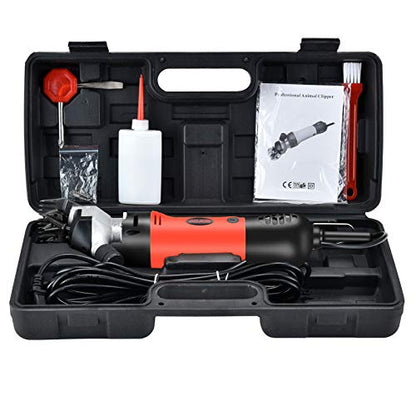 Sheep Shears 500W Professional 6 Speeds, Heavy Duty Sheep Clippers for Sheep, Alpacas, Goats and Thick Coat Animals - color: Red