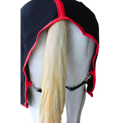 Challenger Horse Polar Fleece Cooler Exercise Blanket Wicks Moisture 4385 - color: Black / Red-White Trim, size: 60 inches