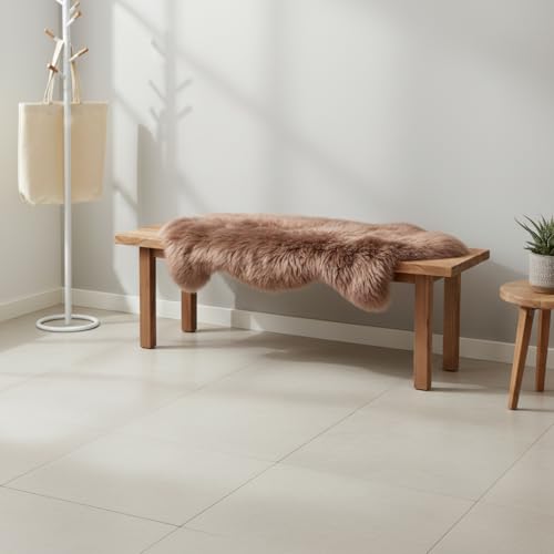 Super Area Rugs Buff Tan Sheepskin Rug Genuine Single 2x3ft Pelt Fluffy Fur Seat Cushion and Chair Cover - color: Tan, size: 2' x 3' (Natural)