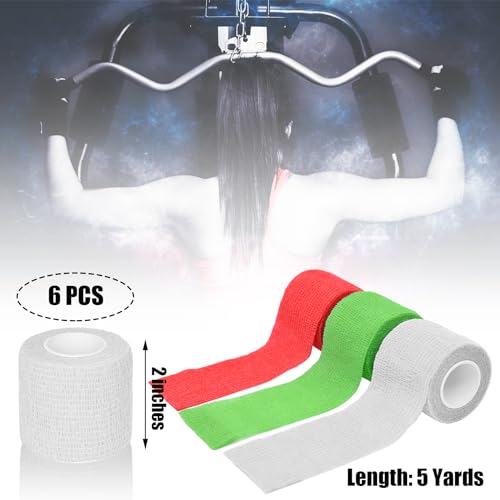 6 Pack White Self Adhesive Bandage Wrap 2 Inches x 5 Yards - color: White, size: 2 Inch