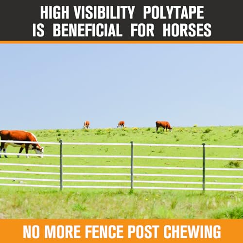1 Roll 3/4 Inch x 2000 ft Electric Fence Tape Polytape - color: White, size: 3/4 Inch X 2000 ft