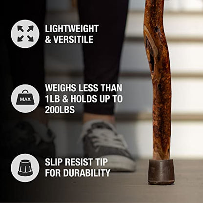 Brazos Wooden Walking Canes for Men and Women, Stable Walking Sticks for Seniors, Made in The USA - size: 37 Inch, style: Knob Root Hardwood 2