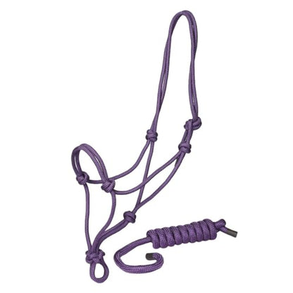 TuffRider Rugged Rope Halter with Matching 6 Foot Lead - color: Violet