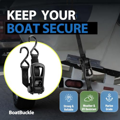 Retractable Transom Boat Tie Down Straps Boat Trailer Tie Down Strap 1x43-Inch, 2500lbs Break Strength with Quick Release Lock (Retractable) - style: Retractable