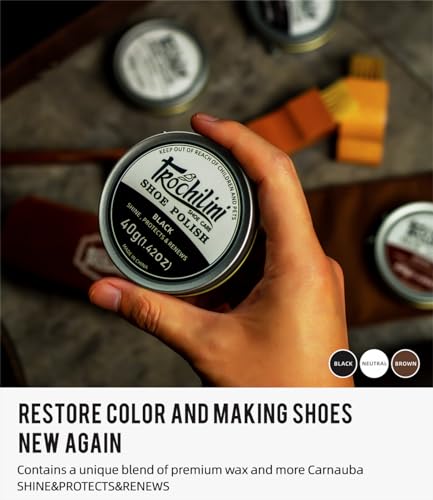 Shoe Polish Kit 13PC Shoe Shine Leather Boot Shoe Care Set Mink Oil Brushes and More for Gentle Care Cleaning - color: 13psc