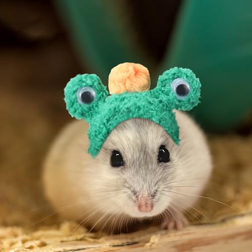 Kajaia 10 Pcs Hamster Hat Small Animals Cute Tiny Hat Mini Hand Knitted Hats for Snakes Pets Bearded Dragon Guinea Pig Bunny Costume Accessories Easter Holiday Parties (Novel Style) - style: Novel Style
