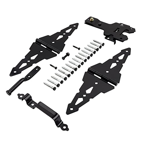National Hardware N109-306 V8420 Deluxe Strap Hinge Gate Kit in Black (Pack of 5) - size: (Pack of 5)
